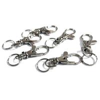Tibetan Style Key Clasp, plated, durable, silver color, 47mm, Sold By PC