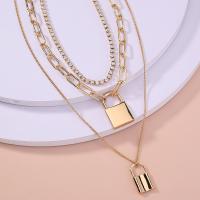 Multi Layer Necklace Zinc Alloy with Rhinestone plated vintage & for woman & with rhinestone golden 380*450*520mm Sold By Strand