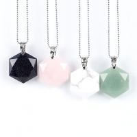 Gemstone Pendants Jewelry Natural Stone with Zinc Alloy plated fashion jewelry & DIY & for woman Sold By PC