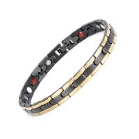 Titanium Steel Bracelet & Bangle, with Hematite, plated, Unisex & anti-fatigue, more colors for choice, 203x6x2mm, Sold Per Approx 8 Inch Strand