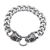 Men Bracelet, 316L Stainless Steel, plated, fashion jewelry, silver color, 12MM, Sold Per Approx 220 mm Strand