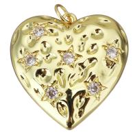 Cubic Zirconia Micro Pave Brass Pendant Heart plated fashion jewelry & DIY & for woman & with cubic zirconia golden nickel lead & cadmium free Approx 3mm Sold By Lot