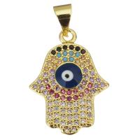 Cubic Zirconia Micro Pave Brass Pendant, plated, fashion jewelry & DIY & for woman & with cubic zirconia, nickel, lead & cadmium free, 15x21x2.50mm, Hole:Approx 3.5mm, 10PCs/Lot, Sold By Lot