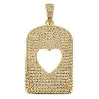 Cubic Zirconia Micro Pave Brass Pendant, plated, fashion jewelry & DIY & for woman & with cubic zirconia, nickel, lead & cadmium free, 19x32x2mm, Hole:Approx 3x5mmmm, 5PCs/Lot, Sold By Lot