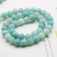 Amazonit Beads, Runde, poleret, du kan DIY & forskellig størrelse for valg & frosted, blå, Solgt af Strand