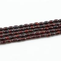 Jasper fedelspato grânulos, Pedra vermelha, elipse, polido, DIY, vermelho profundo, 4*6mm, 60PCs/Strand, vendido para 39 cm Strand