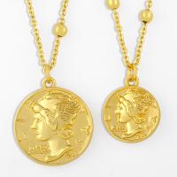 Colar de bronze, cobre, Roda, 18K banhado a ouro, joias de moda & Vario tipos a sua escolha, dourado, 450+50*23*21mm, vendido por Strand