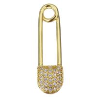 Cubic Zirconia Micro Pave Brass Pendant, Paper Clip, plated, fashion jewelry & DIY & for woman & with cubic zirconia, more colors for choice, nickel, lead & cadmium free, 8x28x3mm, Hole:Approx 3.5mm, 10PCs/PC, Sold By PC