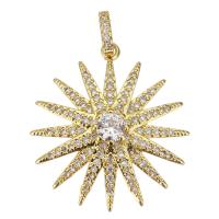 Cubic Zirconia Micro Pave Brass Pendant plated fashion jewelry & DIY & for woman & with cubic zirconia golden nickel lead & cadmium free Approx Sold By PC