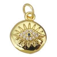 Cubic Zirconia Micro Pave Brass Pendant plated fashion jewelry & DIY & for woman & with cubic zirconia golden nickel lead & cadmium free Approx 3mm Sold By PC