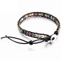 Natural Gemstone & Leather Cord Braided Bracelets polished Adjustable & Unisex Sold Per Approx 17-21 cm Strand