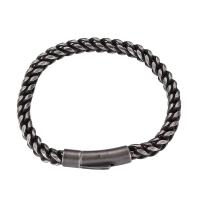 Men Bracelet, 316L Stainless Steel, plated, fashion jewelry, silver color, 6MM, Sold Per Approx 220 mm Strand
