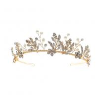 Bridal Tiaras, Tibetan Style, gold color plated, for woman & with rhinestone, nickel, lead & cadmium free, 135x40mm, Sold By PC