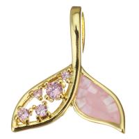 Cubic Zirconia Micro Pave Brass Pendant Mermaid tail plated fashion jewelry & DIY & for woman & with cubic zirconia pink nickel lead & cadmium free Approx Sold By Lot