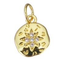 Cubic Zirconia Micro Pave Brass Pendant plated fashion jewelry & DIY & for woman & with cubic zirconia golden nickel lead & cadmium free Approx 3.5mm Sold By Lot