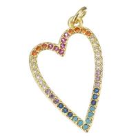 Cubic Zirconia Micro Pave Brass Pendant, Heart, plated, fashion jewelry & DIY & for woman & with cubic zirconia, nickel, lead & cadmium free, 17x26x2mm, Hole:Approx 3mm, 10/Lot, Sold By Lot