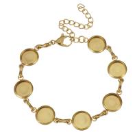 Bijoux bracelet en acier inoxydable, acier inoxydable fermoir homard, avec 2inch chaînes de rallonge, Placage de couleur d'or, pour femme, 16x10x1.5mm,8mm, Vendu par Environ 6 pouce brin