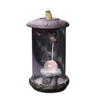 Backflow Incense Burner, Purple Clay, plated, for home and office & durable, 94x155mm, Sold By PC