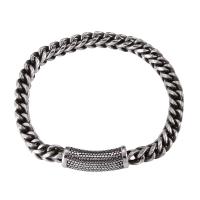 Men Bracelet, 316L Stainless Steel, plated, fashion jewelry, silver color, 6mm, Sold Per Approx 230 mm Strand