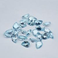 Natural Gemstone Cabochons, Aquamarine, Teardrop, polished, DIY & different size for choice, blue, Sold By PC