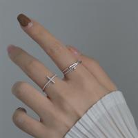 cobre Cuff Ring Finger, with zircone em forma de cubo, cromado de cor platina, joias de moda & para mulher, Mais cores pare escolha, níquel, chumbo e cádmio livre, vendido por PC