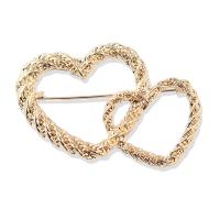 Zinc Alloy Brooches Heart plated fashion jewelry & Unisex nickel lead & cadmium free Sold By PC