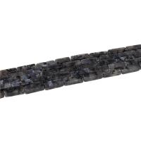 Labradorit Perlen, Rechteck, poliert, DIY, schwarz, 4x13mm, 29PCs/Strang, verkauft von Strang