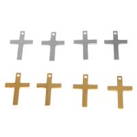 Stainless Steel Cross Pendants, plated, different color and pattern for choice & DIY, more colors for choice, 19*12*1mm, 10PCs/Bag, Sold By Bag