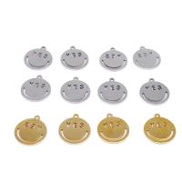 Stainless Steel Pendants Round plated & DIY 16*14*1mm Sold By Bag