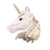 Tibetan Style Brooches, Unicorn, plated, fashion jewelry & Unisex, nickel, lead & cadmium free, 40x50mm, Sold By PC