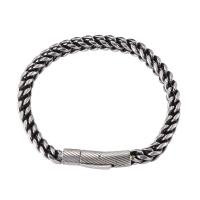 Men Bracelet, 316L Stainless Steel, plated, fashion jewelry, silver color, 6mm, Sold Per Approx 220 mm Strand