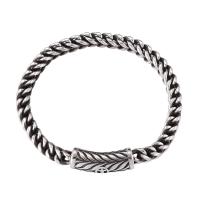 Men Bracelet, 316L Stainless Steel, plated, fashion jewelry, silver color, 6mm, Sold Per Approx 230 mm Strand