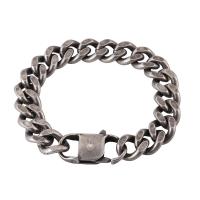 Bracelet homme, acier inoxydable 316L, Placage, bijoux de mode, argent, 12mm, Vendu par Environ 215 mm brin