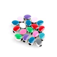 Grânulos de jóias de acrílico, acrilico, elipse, cor e padrão diferentes para escolha & DIY, Mais cores pare escolha, 10*8*7mm, Buraco:Aprox 3mm, vendido por PC