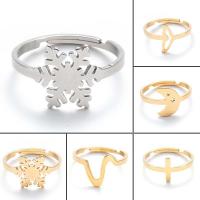 Από ανοξείδωτο χάλυβα Open δάχτυλο του δακτυλίου, επιχρυσωμένο, κοσμήματα μόδας & διαφορετικά στυλ για την επιλογή & για τη γυναίκα, περισσότερα χρώματα για την επιλογή, 5X5X5CM, Sold Με PC