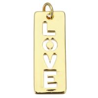 Brass Jewelry Pendants, gold color plated, hollow, 9x25x1.5mm, Hole:Approx 3mm, 10PCs/Lot, Sold By Lot