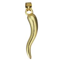 Bijoux pendentifs en laiton, Placage de couleur d'or, 6x27x5mm, Trou:Environ 3.5mm, 10PC/lot, Vendu par lot