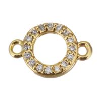 Cubic Zirconia Micro Pave Brass Connector, gold color plated, micro pave cubic zirconia & hollow, 12x8x2mm, Hole:Approx 1mm, 10PCs/Lot, Sold By Lot