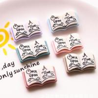 Mobile Phone DIY Decoration, Resin, Book, hand drawing, Mini, more colors for choice, 24x13mm, 100PCs/Lot, Sold By Lot