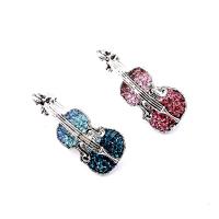 Zinc Alloy Brooches Violin plated fashion jewelry & Unisex & with rhinestone nickel lead & cadmium free Sold By PC