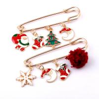 Christmas Brooches Zinc Alloy plated fashion jewelry & Unisex nickel lead & cadmium free 70mm Sold By PC