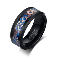 Tungsten Steel Ring for Men  plated fashion jewelry & for man black Sold By PC