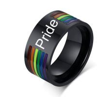 Inox ljudi prst prsten, Nehrđajući čelik, pozlaćen, modni nakit & različite veličine za izbor & za čovjeka, više boja za izbor, 10x2mm, Prodano By PC