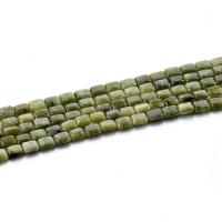 Perles bijoux en pierres gemmes, Pierre naturelle, Squaredelle, poli, DIY, vert, 6x8mm, 46PC/brin, Vendu par brin