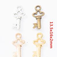 Tibetan Style Key Pendants, plated, DIY, more colors for choice, nickel, lead & cadmium free, 13.50x16x2mm, Sold By PC
