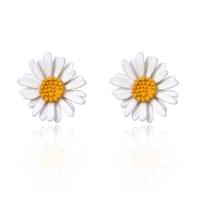 Tibetan Style Stud Earring, Daisy, plated, fashion jewelry & for woman, more colors for choice, nickel, lead & cadmium free, 19x17mm, Sold By Pair