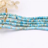 Gemstone Jewelry Beads, Impression Jasper, Flat Round, polished, DIY, blue, 3x6mm, Sold By Strand