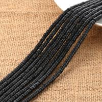 Gemstone Jewelry Beads, Natural Stone, Flat Round, polished, DIY, black, 2x4mm, Sold By Strand