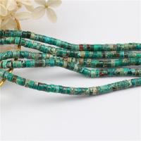 Turquoise Beads, Natural Turquoise, Flat Round, polished, DIY, green, 3x6mm, Sold By Strand