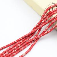 Perline in turchese, turchese sintetico, Cerchio piatto, lucido, DIY, rosso, 2x4mm, Venduto da filo